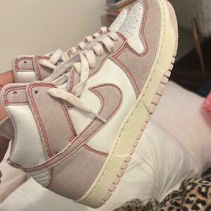 Women's Pink and White Sneakers